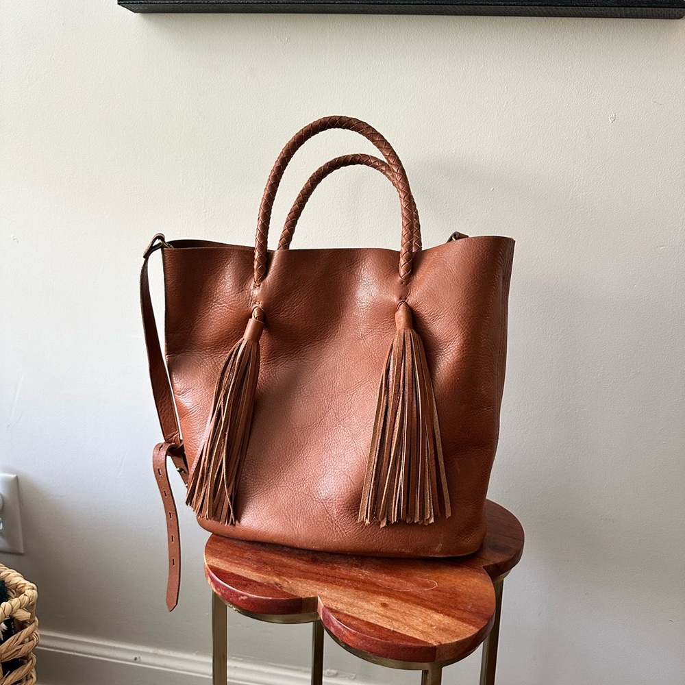 Madewell Tan Leather Tote Bag